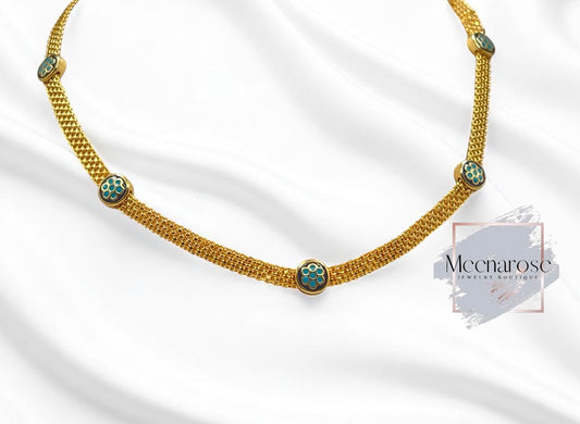 Blue Flowered Necklace