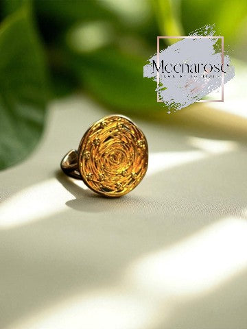 Spiral Turquoise Coin Ring