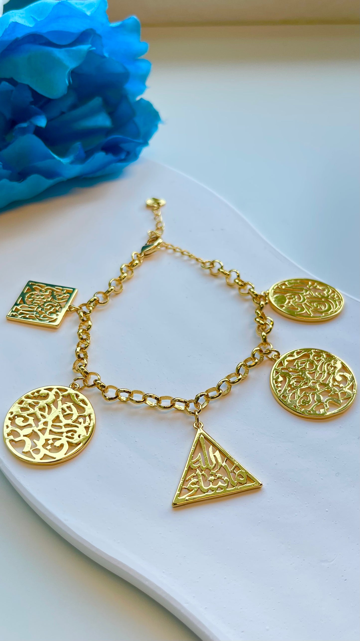 Bracelet- Arabesque Islamic Calligraphy Charm