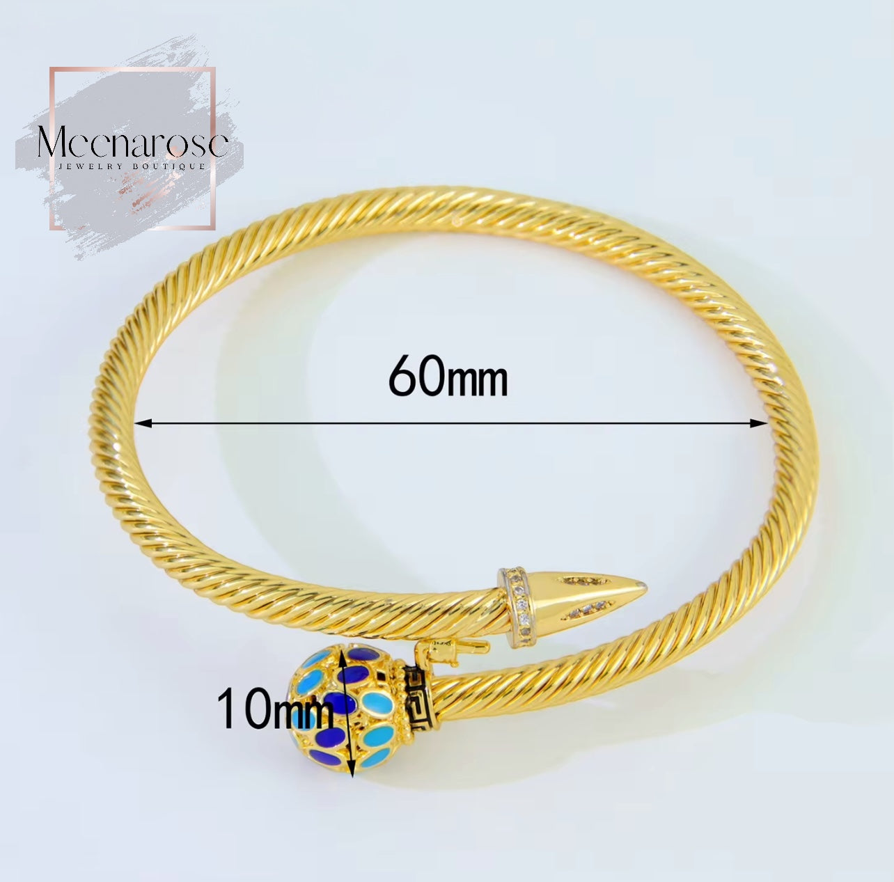 Blue Twist Malwi Bangle