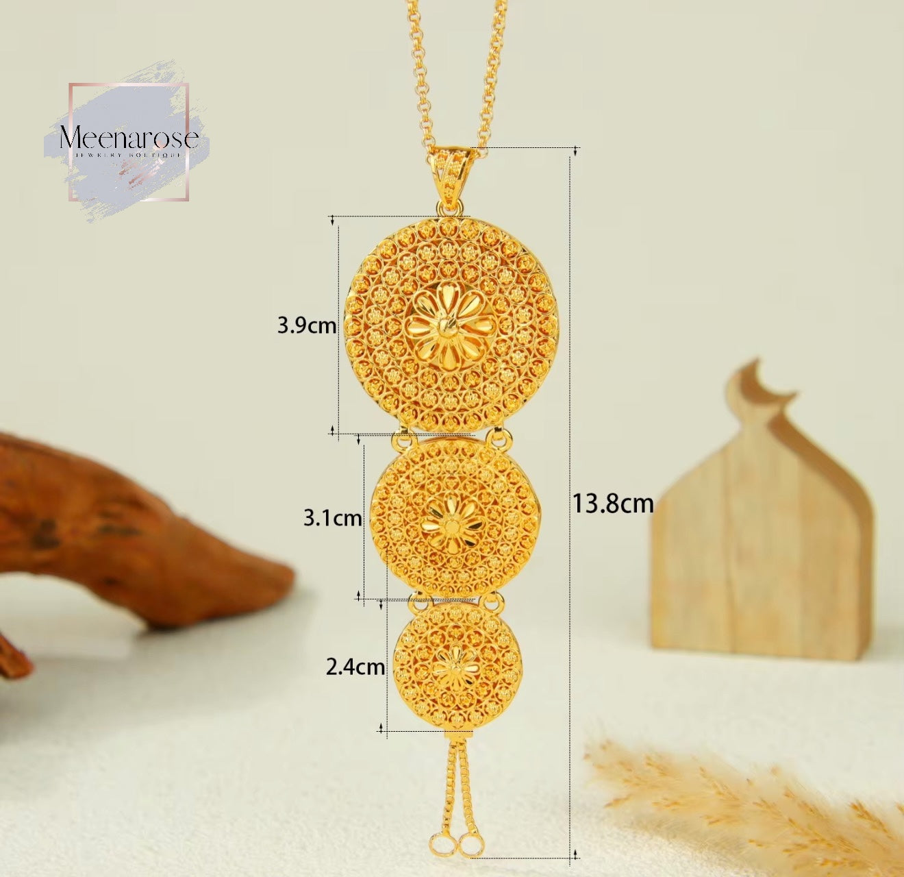 Drape Rounded Pendant with Chain