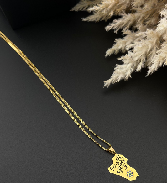 Iraq Map Necklace