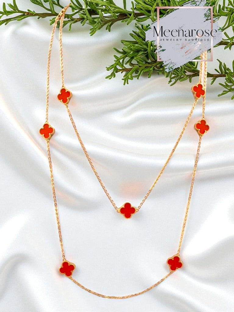 Four Clover Long Necklace