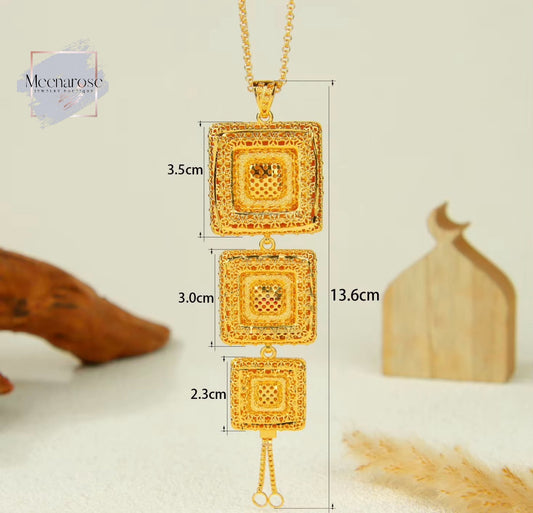 Drape Square Pendant with Chain