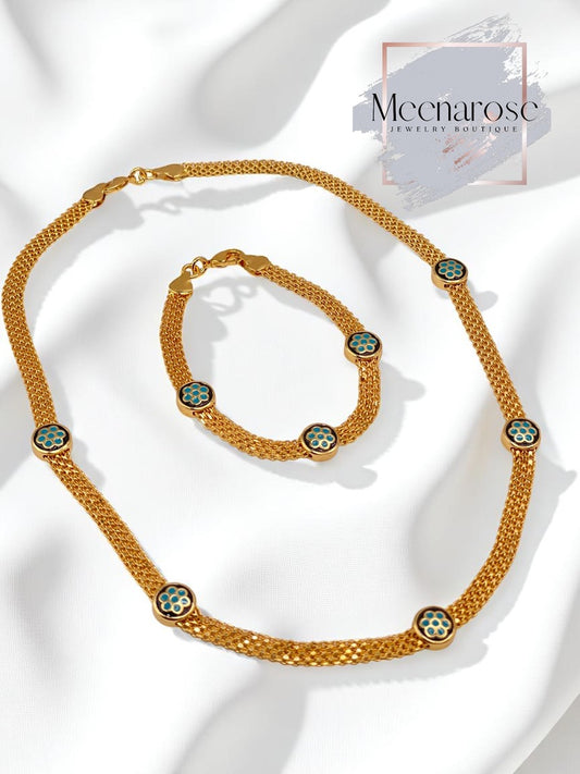Blue Flowered Necklace