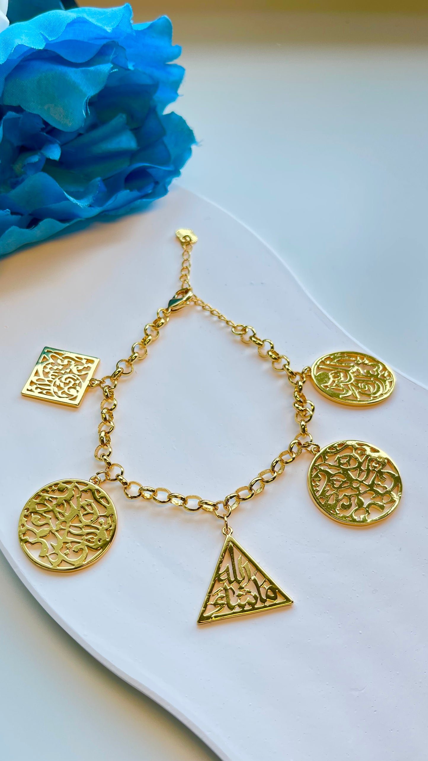 Bracelet- Arabesque Islamic Calligraphy Charm
