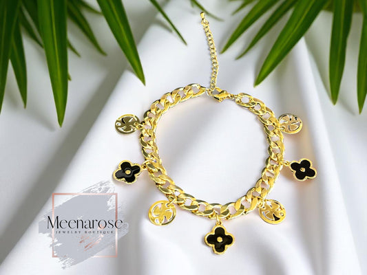 Bracelet- Black Bloom Charm