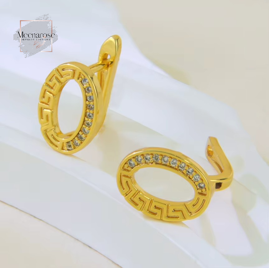 Geometric Zircon Studs Earrings