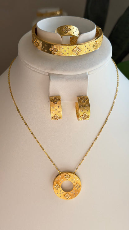 Elegant Trendy 18k Gold-Plated Jewelry Set