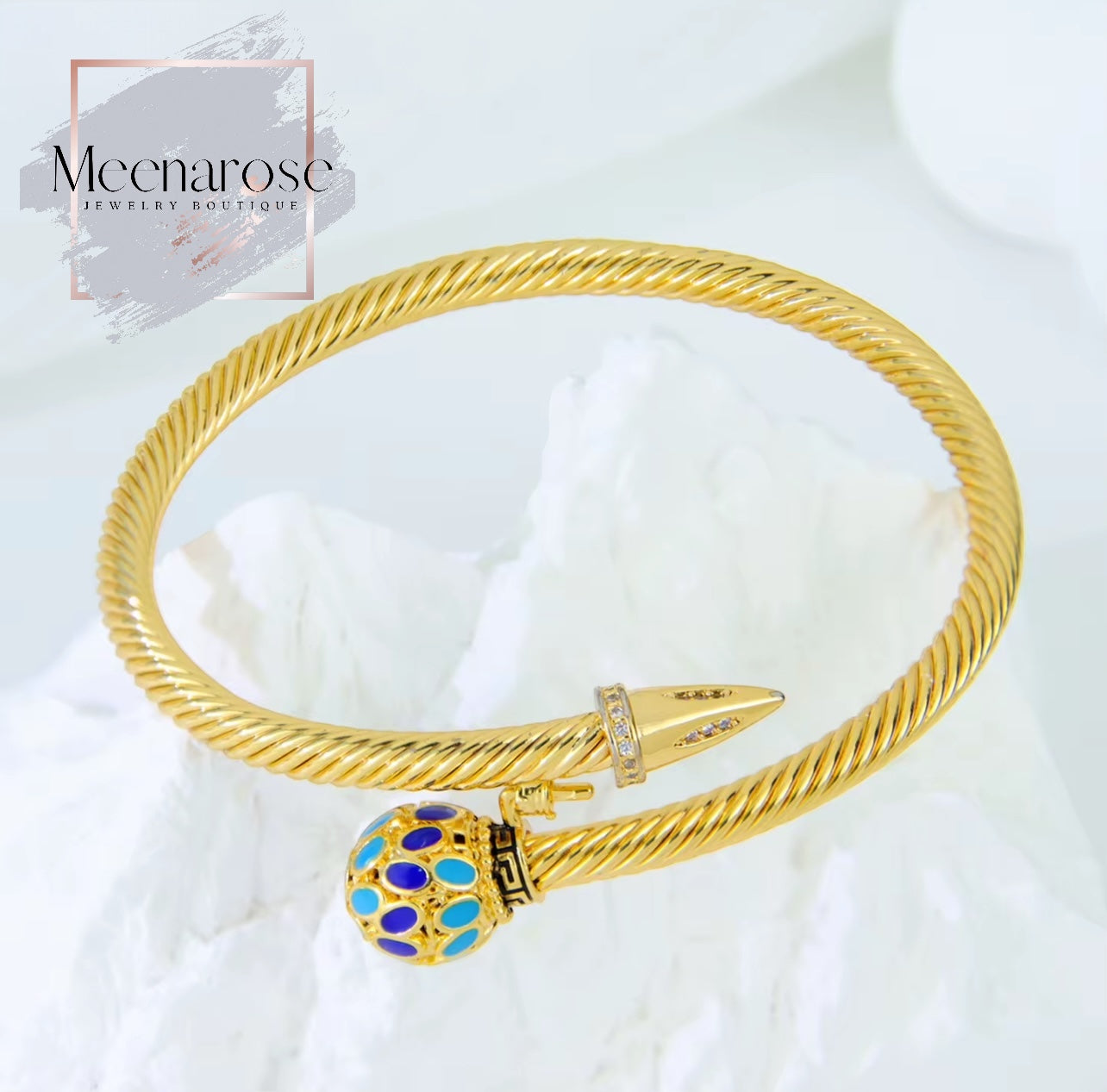 Blue Twist Malwi Bangle