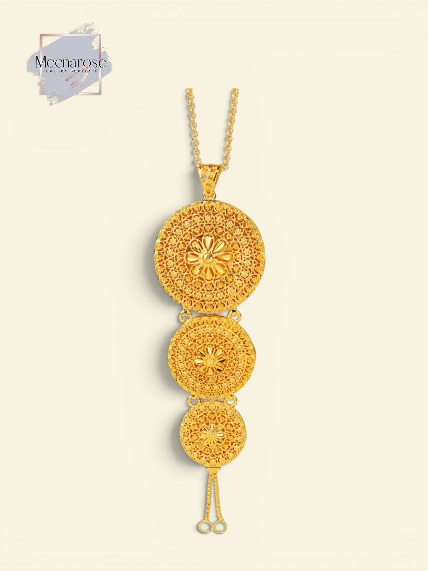 Drape Rounded Pendant  with Chain
