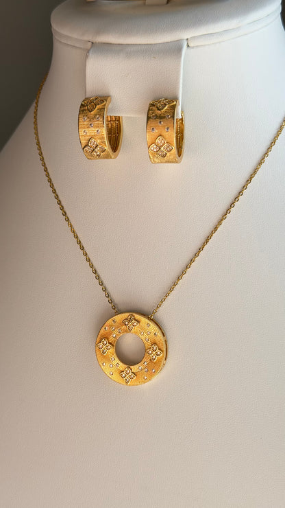 Elegant Trendy 18k Gold-Plated Jewelry Set