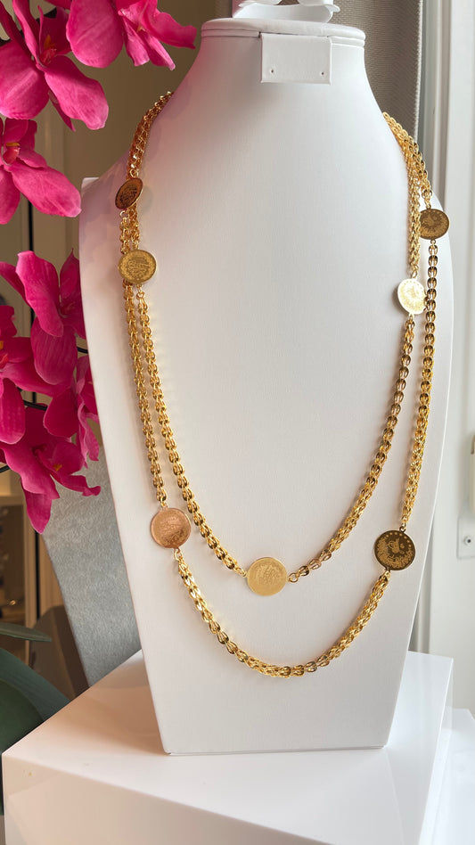 Lira Coin Layered Necklace