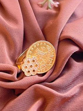 Coin Zircon Ring