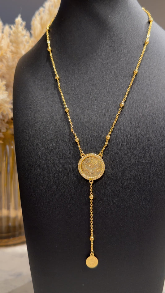 Rashadi Coin Gold Plated Pendant Necklace