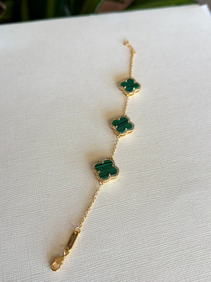 Four Clover Green Bracelet