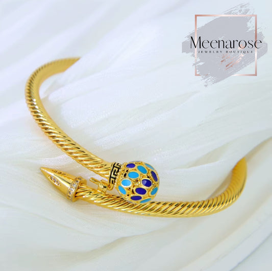 Blue Twist Malwi Bangle
