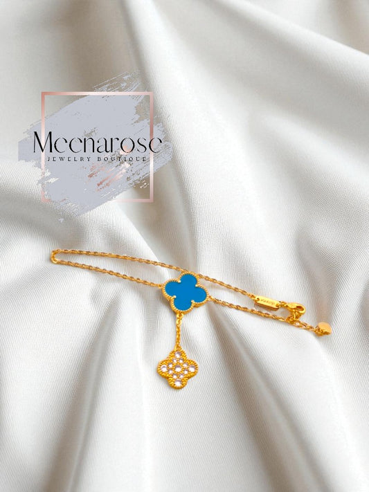 Anklet – Clover & Crystal Drop