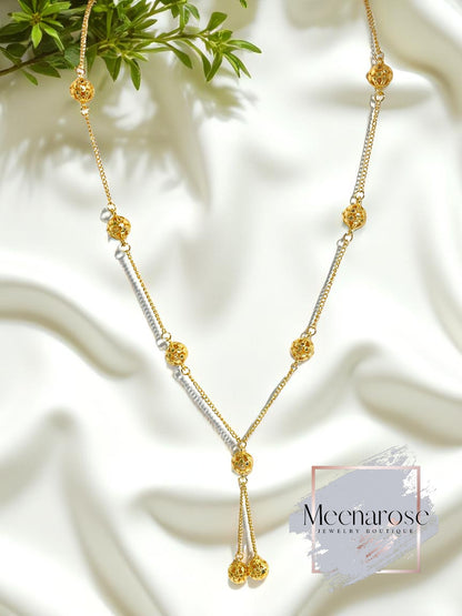 Long Gold Charm Beads