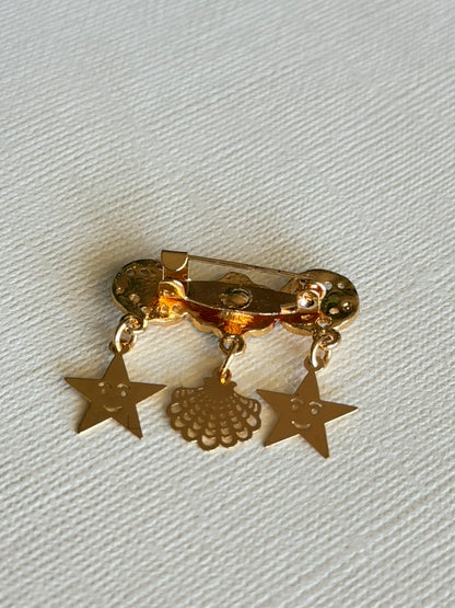 Newborn Blue Flowers and Stars Pins