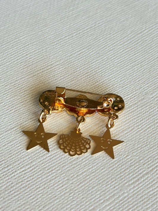Newborn Blue Flowers and Stars Pins