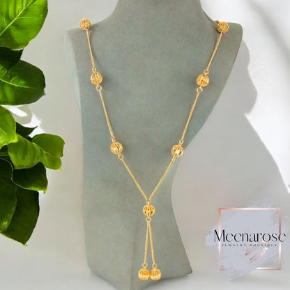 Long Gold Charm Beads