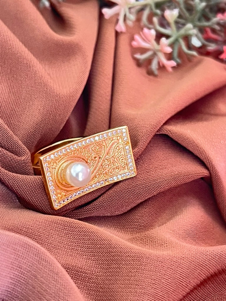 Islamic Pearl Rectangular Ring