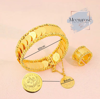 Stacked Coins Bangle
