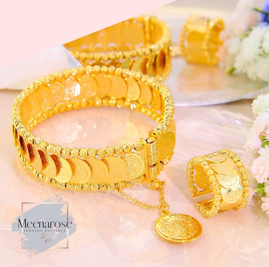 Stacked Coins Bangle