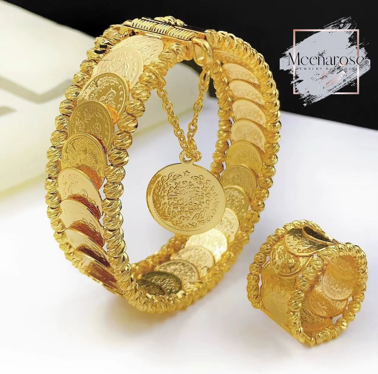 Stacked Coins Bangle