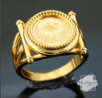 Lira Coin Print Ring