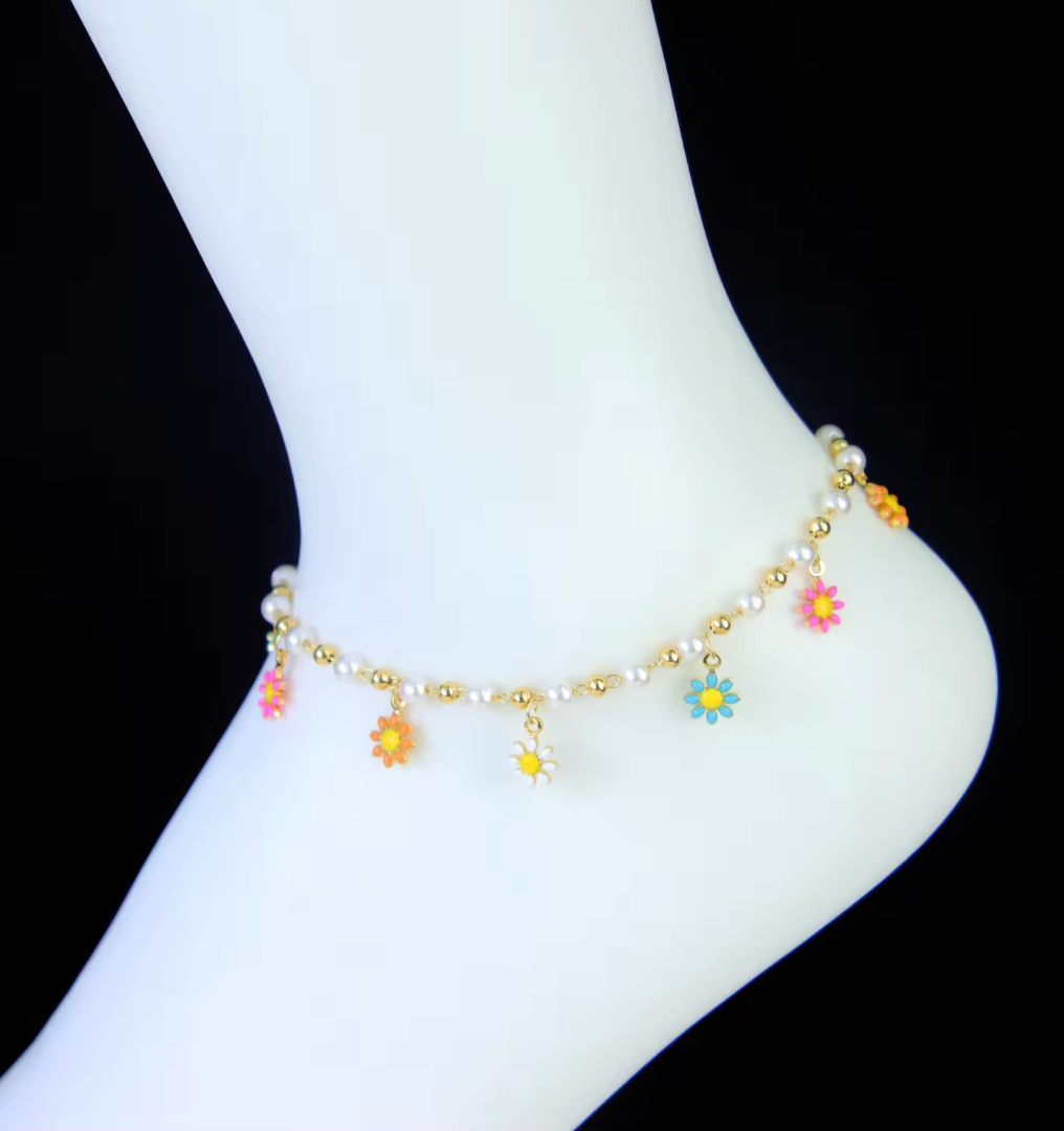 Flower Pearl Anklet