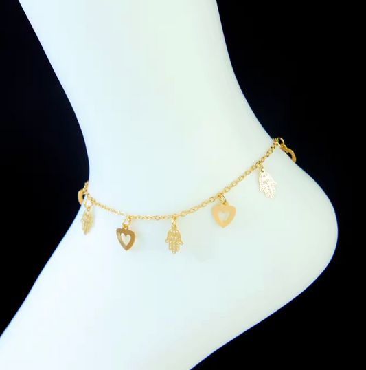 Heart Charms Anklet
