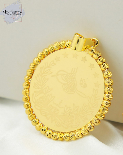 Large Coin Beads Pendant