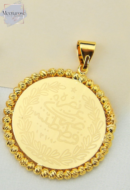 Large Coin Beads Pendant