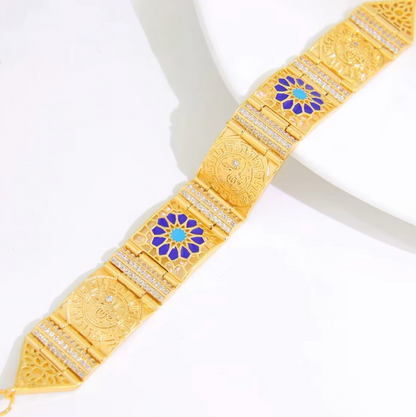 Navy Geometric Cuff Bracelet