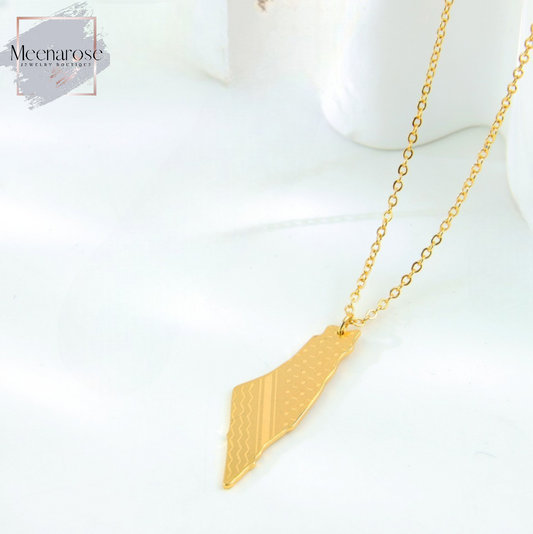Palestine Kofea Map Necklace