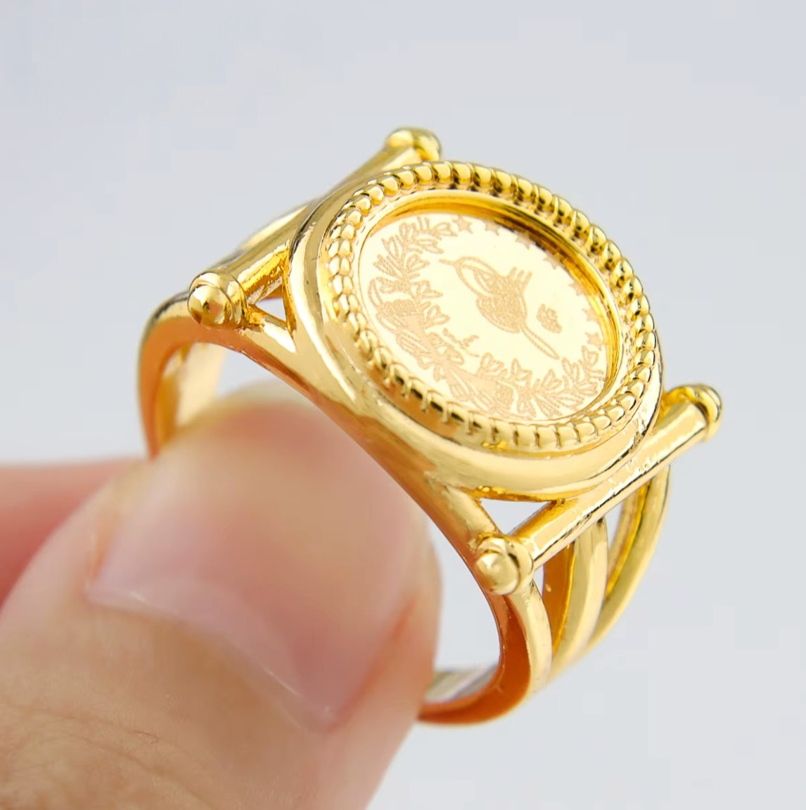 Lira Coin Print Ring