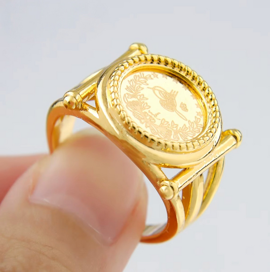 Lira Coin Print Ring