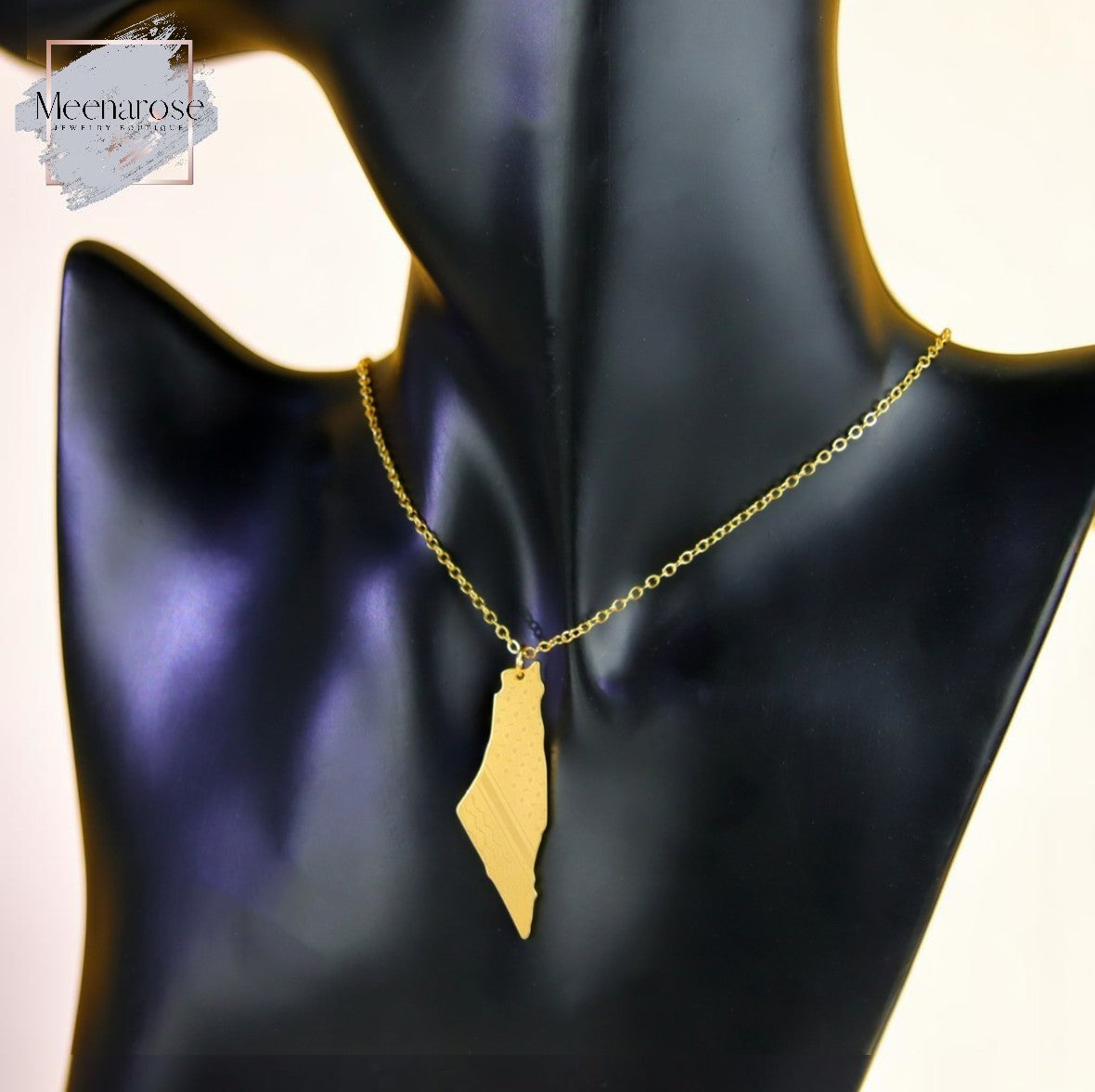 Palestine Kofea Map Necklace
