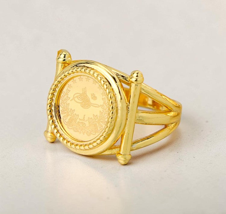 Lira Coin Print Ring