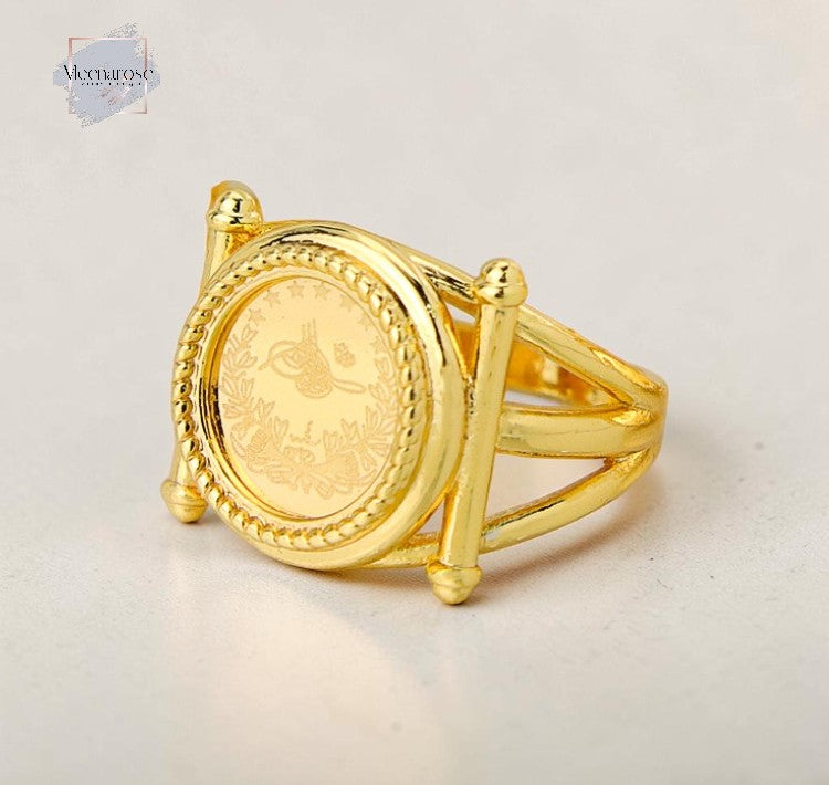 Lira Coin Print Ring
