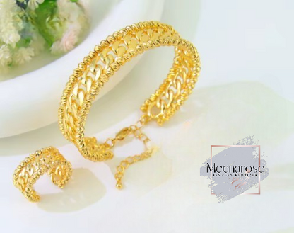 Braid and Beads Bangle set